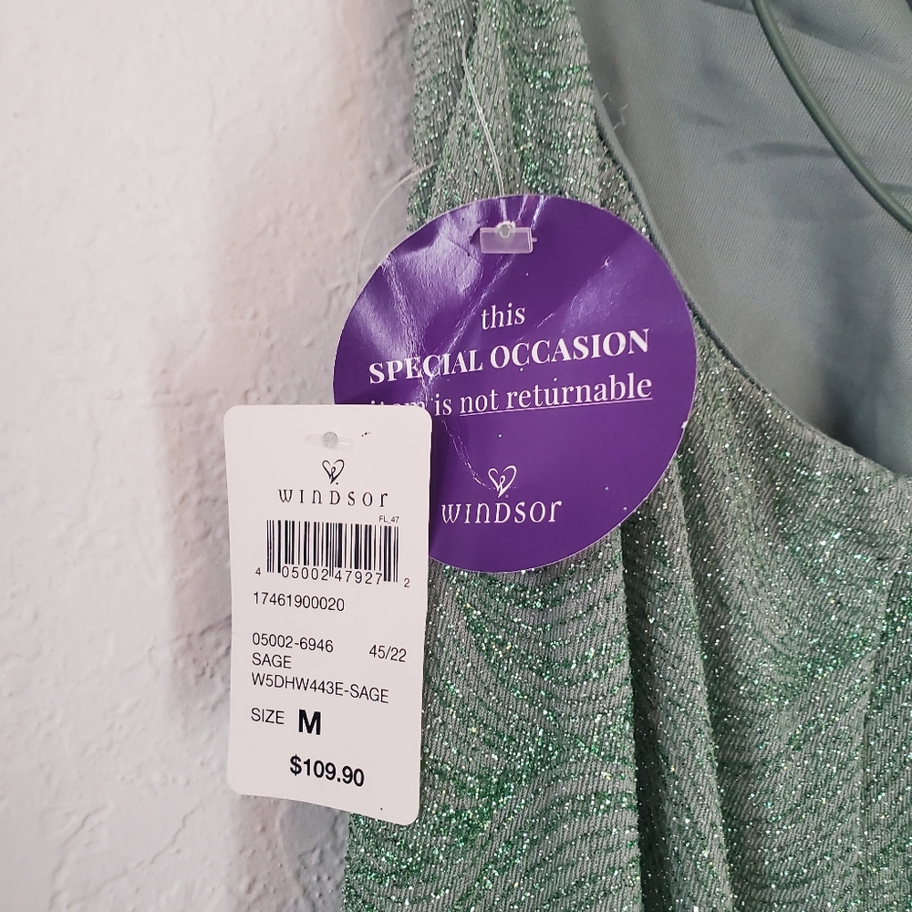 Windsor Raina glitter knit high slit mermaid dress size medium - Picture 4 of 8